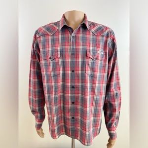 Lucky Brand Distinctive Western Sports Wear, Men's Plaid L/S Shirt Size XL